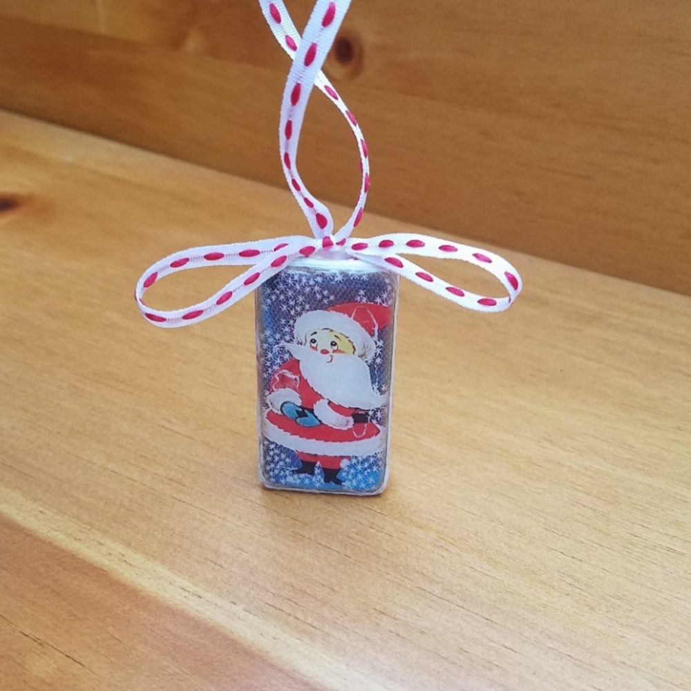 Altered dominoes Christmas ornament